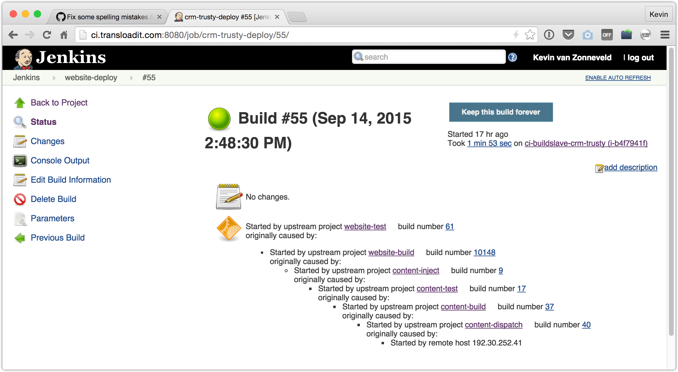 Screenshot: Jenkins