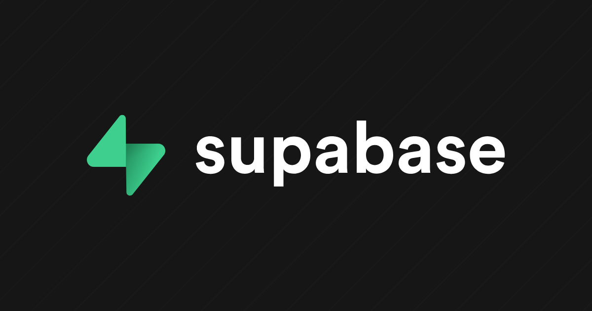 A dark background with the Supabase logo in front.