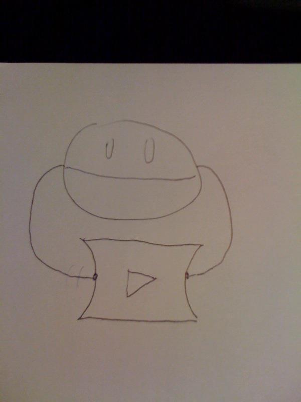 Un boceto preliminar de un robot en papel.