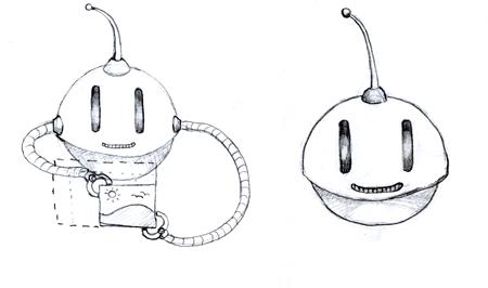 A more detailed sketch of a robot.