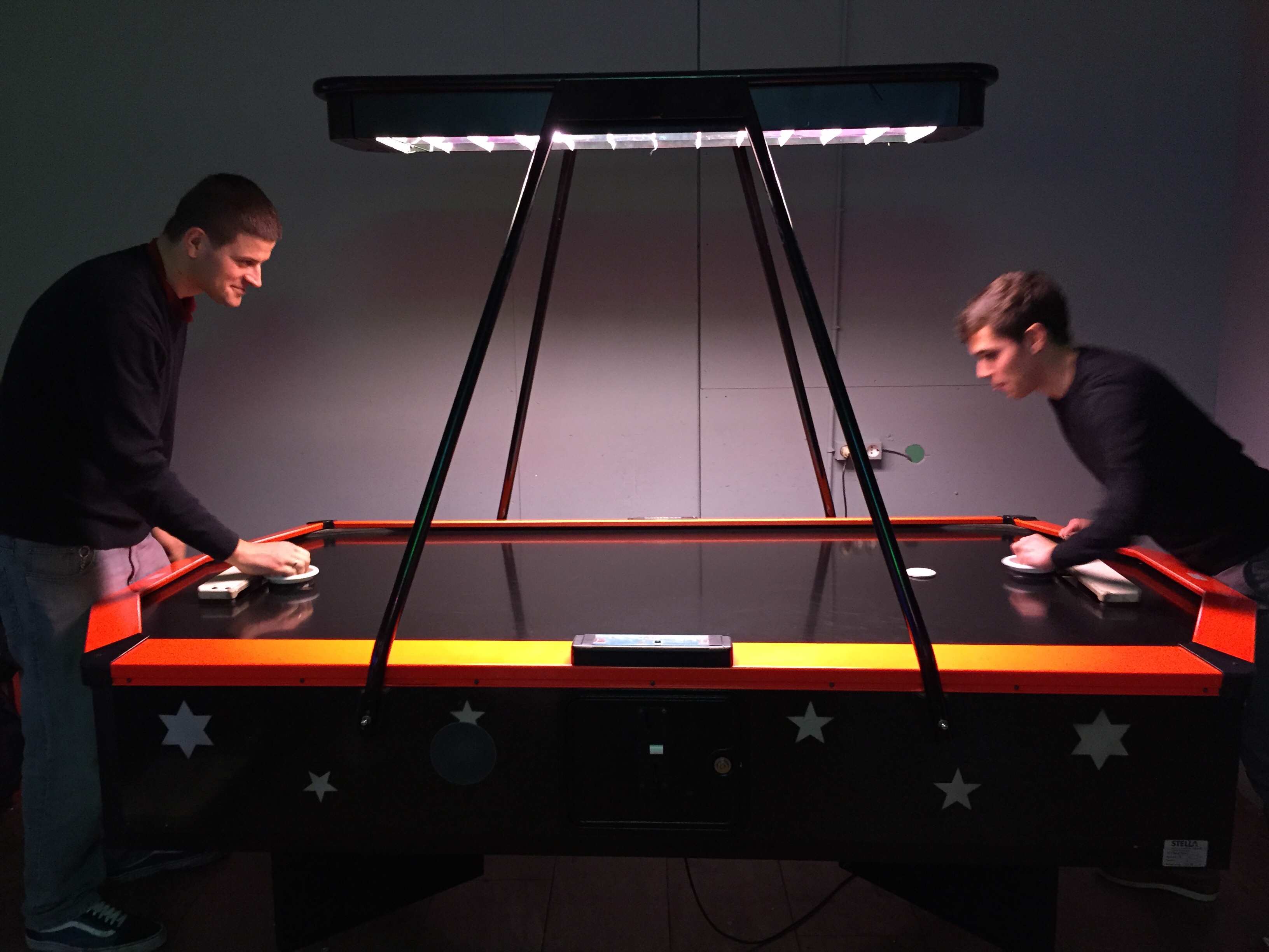 Tim and Marius playing airhockey