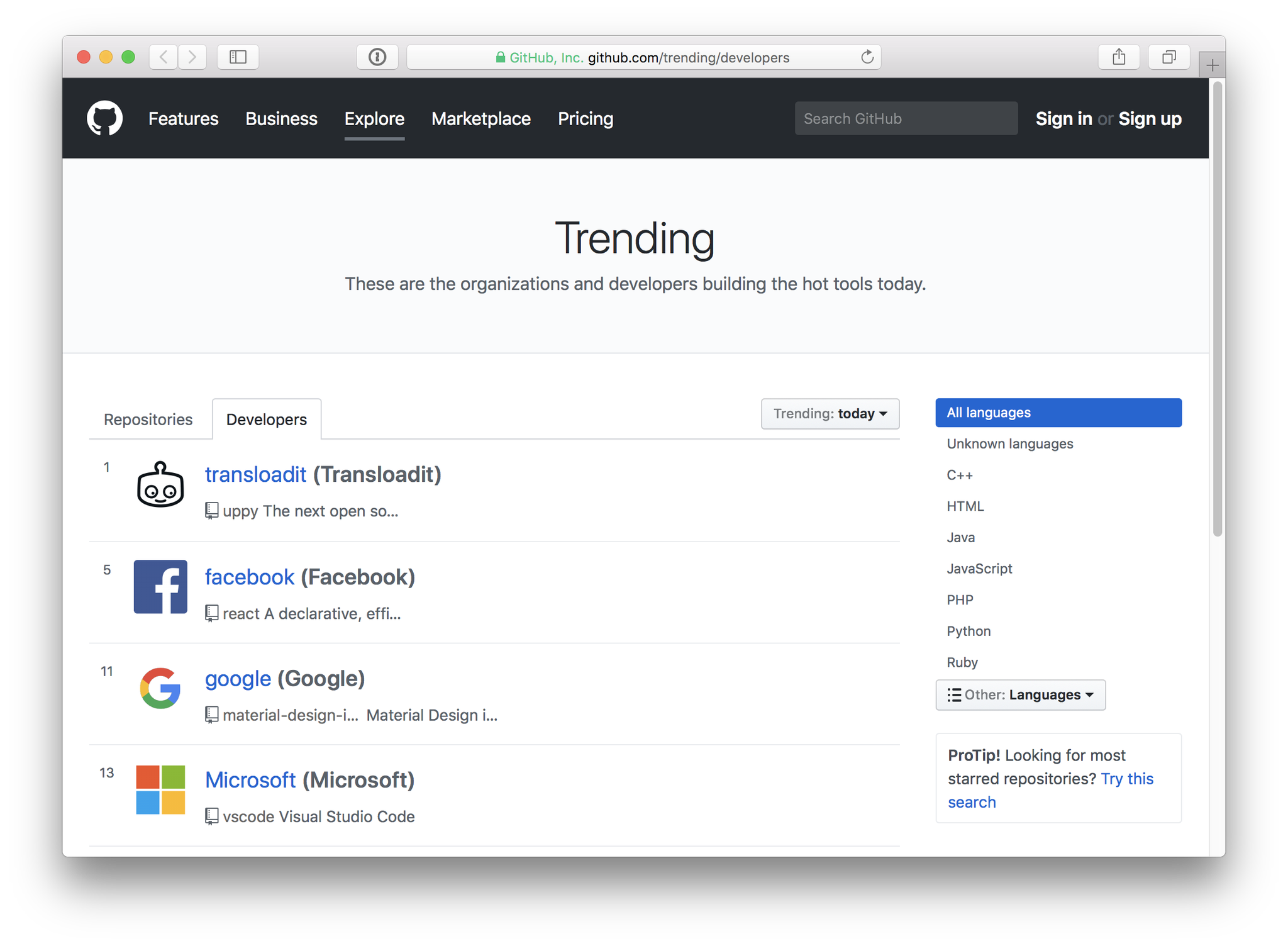 #1 trending org github