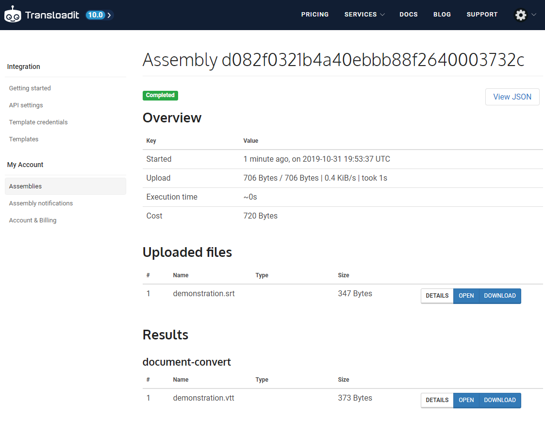 The Assembly results page