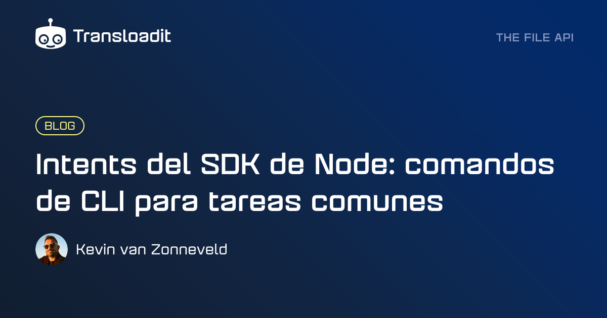 Intents del SDK de Node: comandos de CLI para tareas comunes